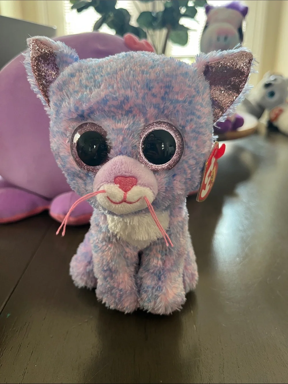 Ty Purple Octopus Plush Toy - Cute Sparkle Accent with friends